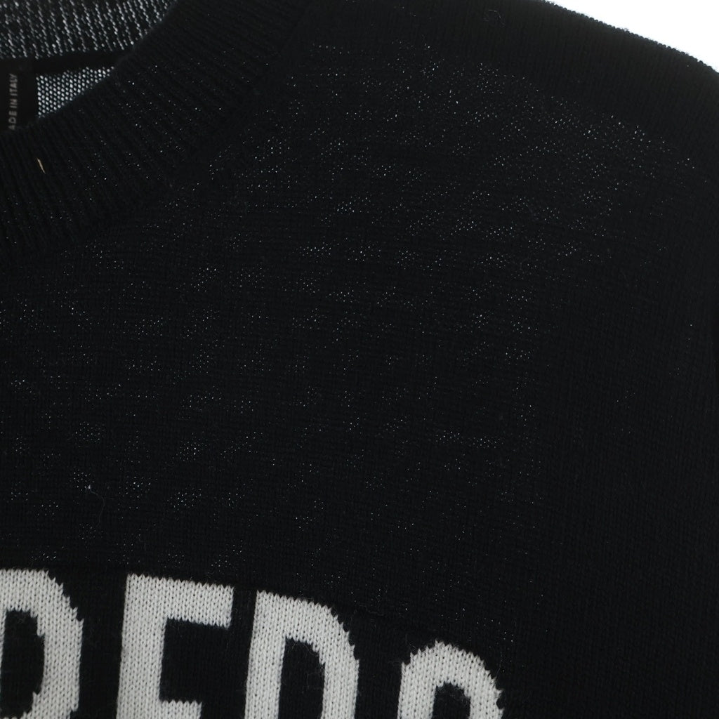 DSQUARED2(ディースクエアード) 21AW フロントロゴ クルーネック ウールニット セーター ブラック S71HA1121 S17435