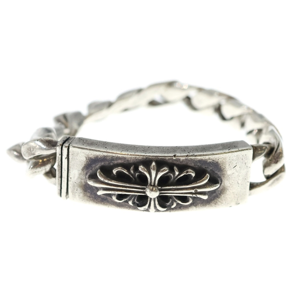 CHROME HEARTS クロムハーツ OLD ID FLORAL CRS オールド フローラルクロスIDクラシックリンク ブレスレット 11LINK シルバー CHROME HEARTS(クロムハーツ) OLD ID FLORAL CRS オールド フローラル