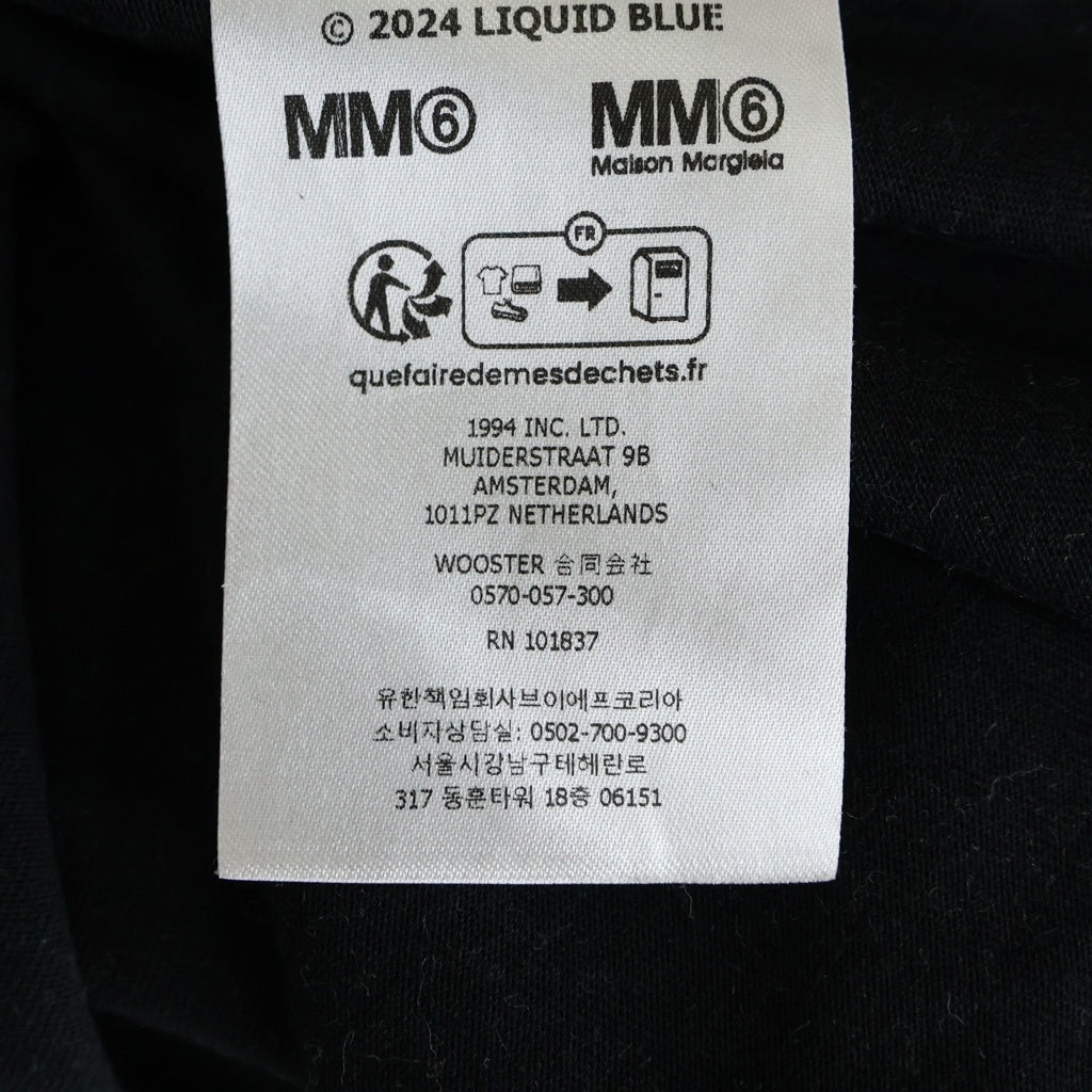 SUPREME(シュプリーム) 24SS ×Liquid Blue Oversized Tee リキッドブルー ファイヤー フレーム スカル ロゴ 半袖Tシャツ カットソー ブラック