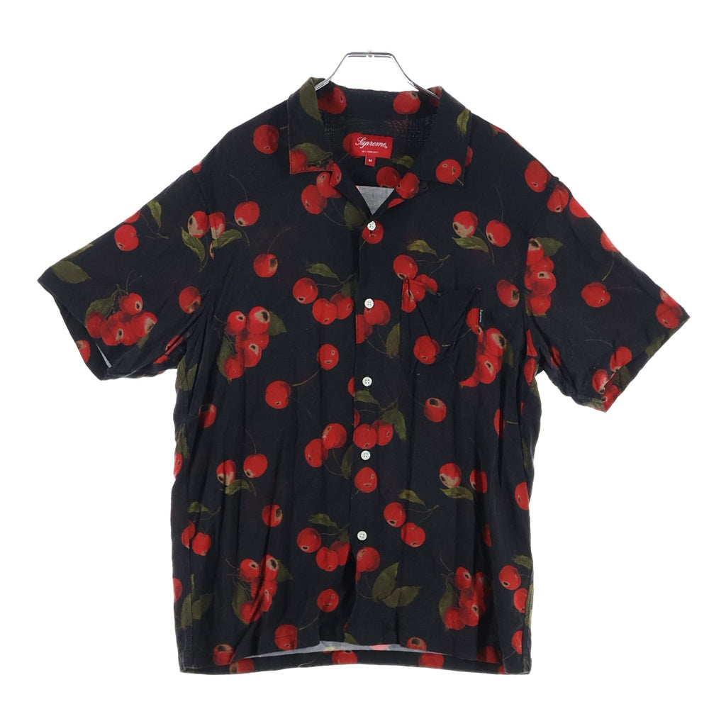 SUPREME(シュプリーム) 19SS Cherry Rayon S/S Shirt チェリー総柄 レーヨン 半袖シャツ ショートスリーブ ブラック