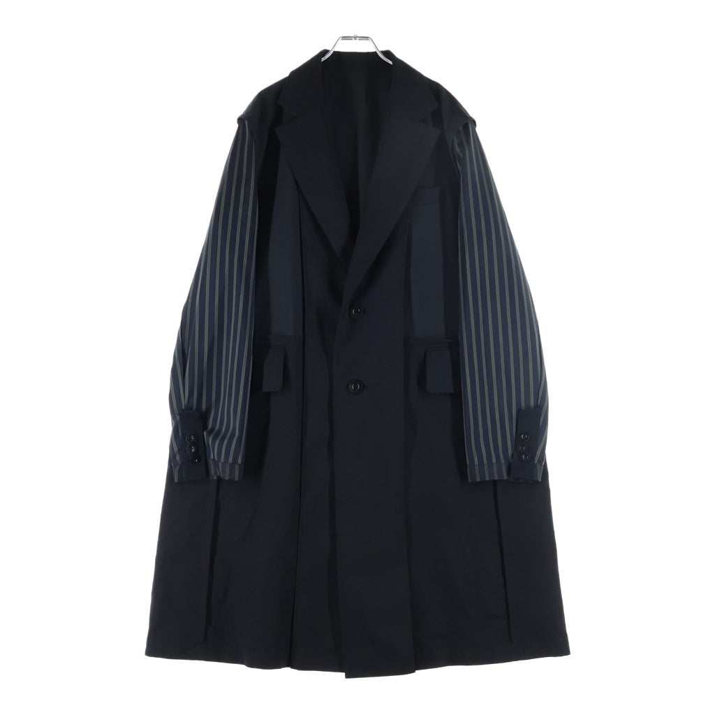 Sacai(サカイ) 24SS Suiting Coat アームストライプ柄 ドッキング