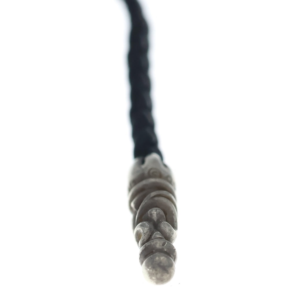 CHROME HEARTS(クロムハーツ) LEATHER BRAID SCROLL ネックレス レザーブレイドネックレス ブラック/シルバー BCA377
