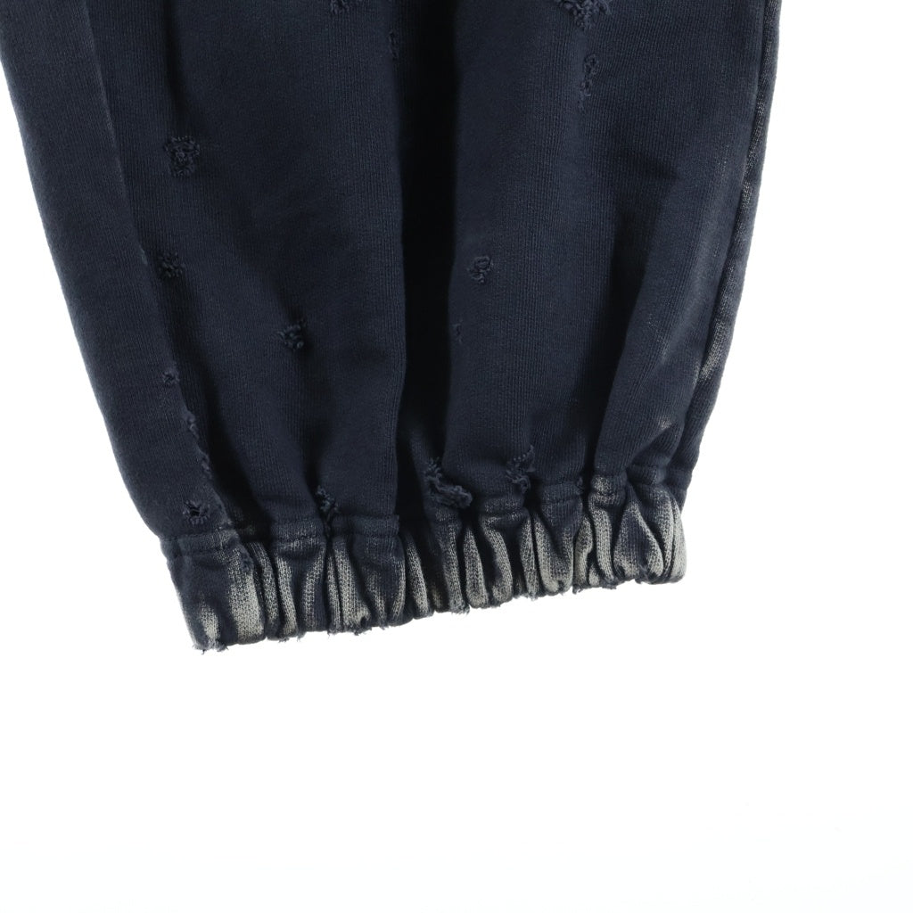 MAISON MIHARAYASUHIRO(メゾンミハラヤスヒロ) Waist Layered Denim pants ダメージ加工 ウエスト レイヤード ドッキング ジップフライ スウェット デニムパンツ ブラック A15PT023