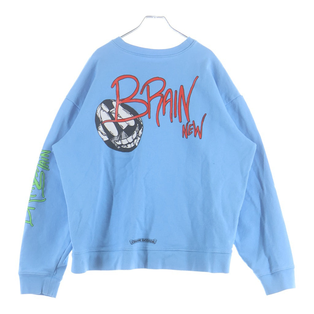 CHROME HEARTS(クロムハーツ) MATTY BOY PPO BRAIN NEW SWTSHRT マッティボーイ ブレインニュー クルーネック長袖スウェットトレーナー ブルー