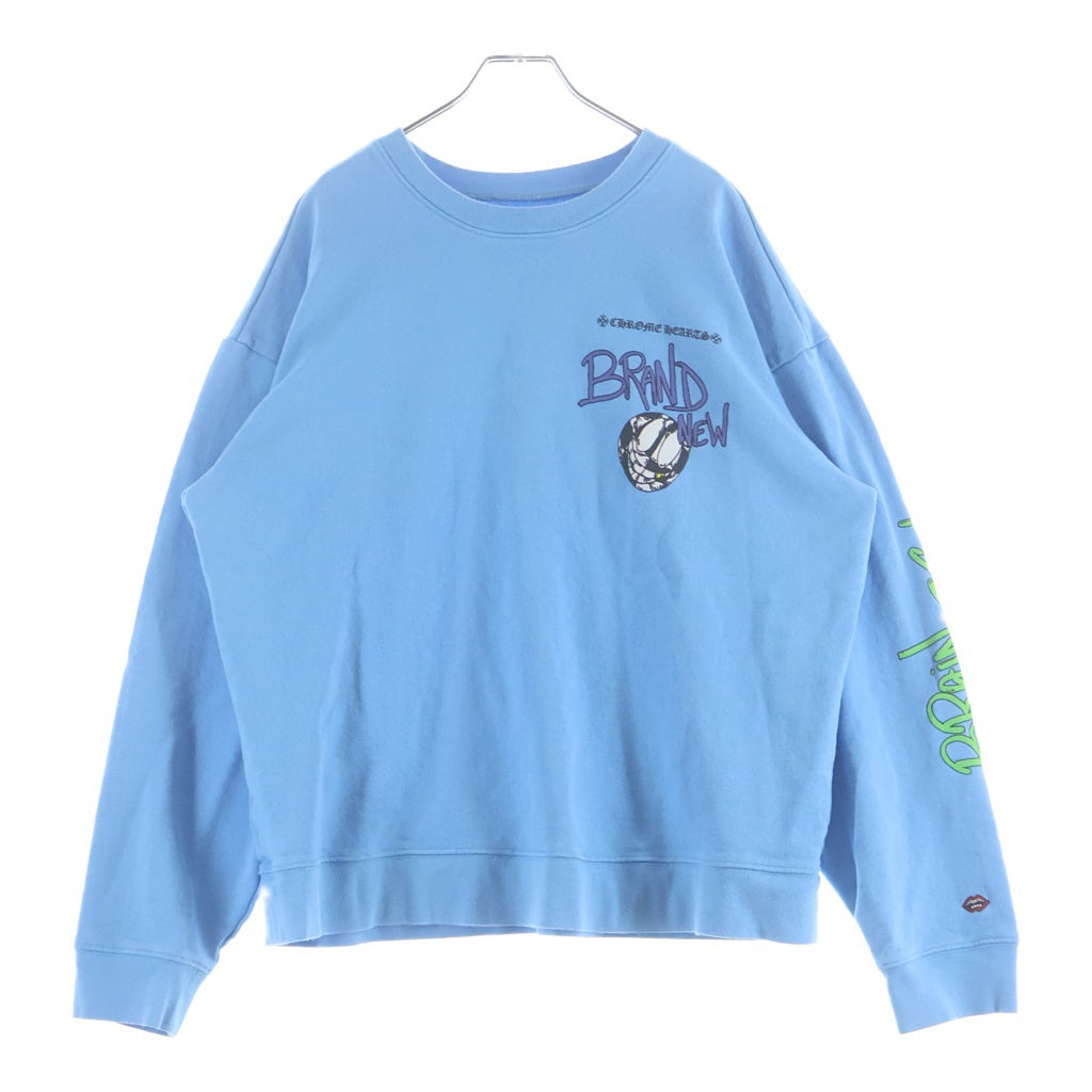 CHROME HEARTS(クロムハーツ) MATTY BOY PPO BRAIN NEW SWTSHRT マッティボーイ ブレインニュー クルーネック長袖スウェットトレーナー ブルー