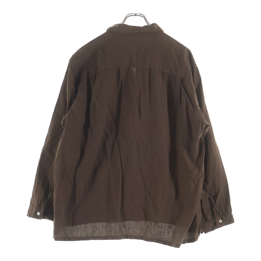nestRobeconfect(ネストローブ) 22SS Herdmans Hemp ハードマンズヘンプ キューバ長袖シャツ ブラウン 02222-0020
