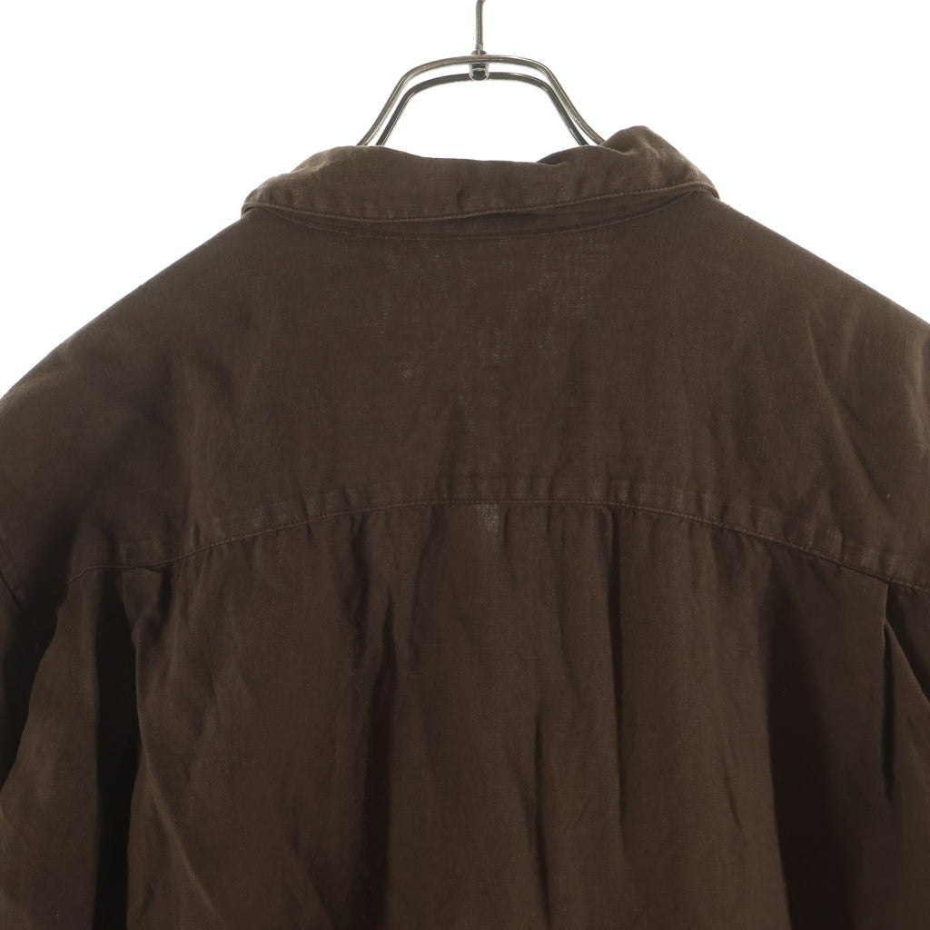 nestRobeconfect(ネストローブ) 22SS Herdmans Hemp ハードマンズヘンプ キューバ長袖シャツ ブラウン 02222-0020