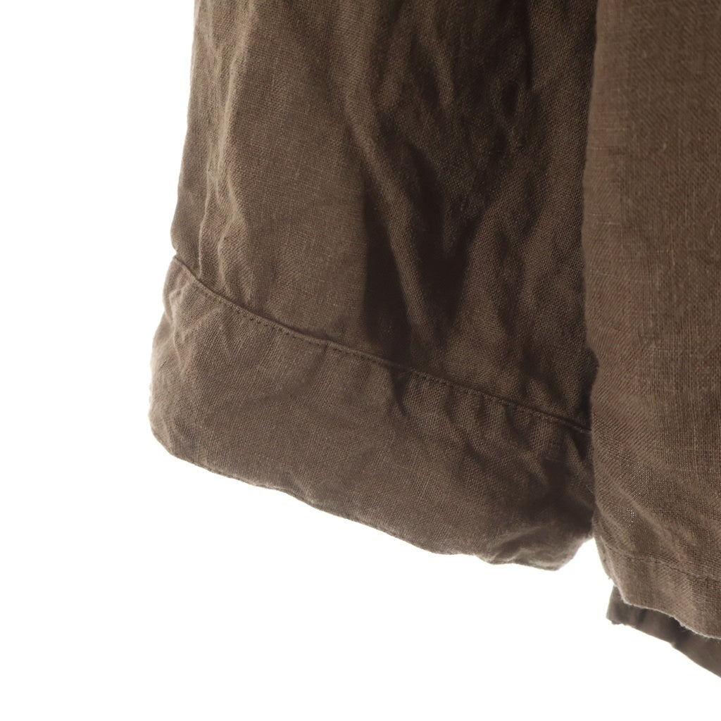 nestRobeconfect(ネストローブ) 22SS Herdmans Hemp ハードマンズヘンプ キューバ長袖シャツ ブラウン 02222-0020
