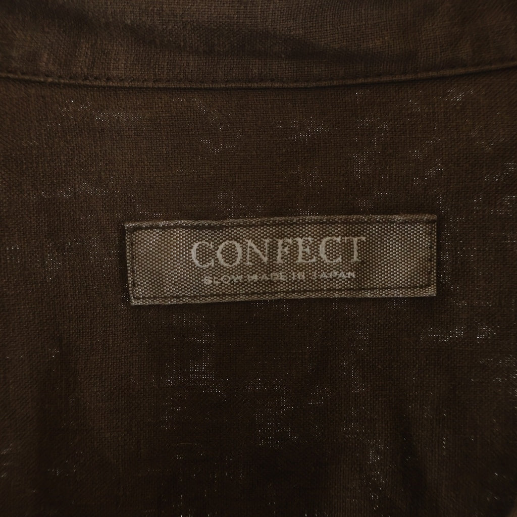nestRobeconfect(ネストローブ) 22SS Herdmans Hemp ハードマンズヘンプ キューバ長袖シャツ ブラウン 02222-0020