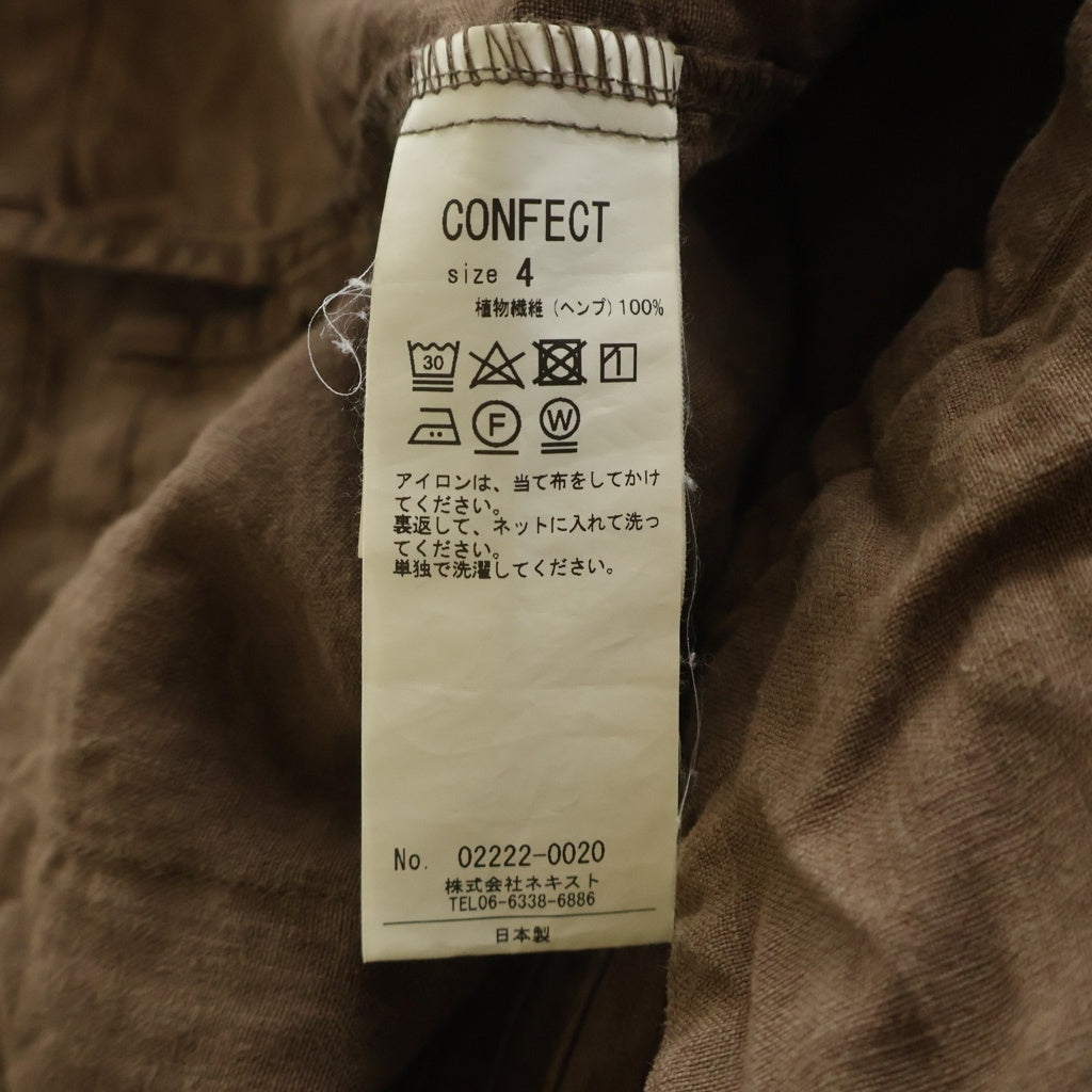 nestRobeconfect(ネストローブ) 22SS Herdmans Hemp ハードマンズヘンプ キューバ長袖シャツ ブラウン 02222-0020