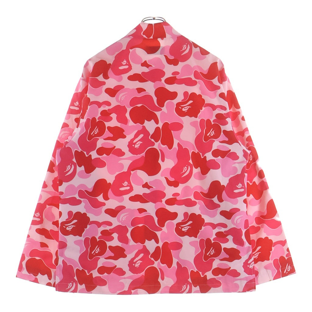 A BATHING APE(アベイシングエイプ) ABC CAMO CHINA JACKET 総柄 カモフラージュ フロントロゴ チャイナジャケット ピンク 001LJM201311M