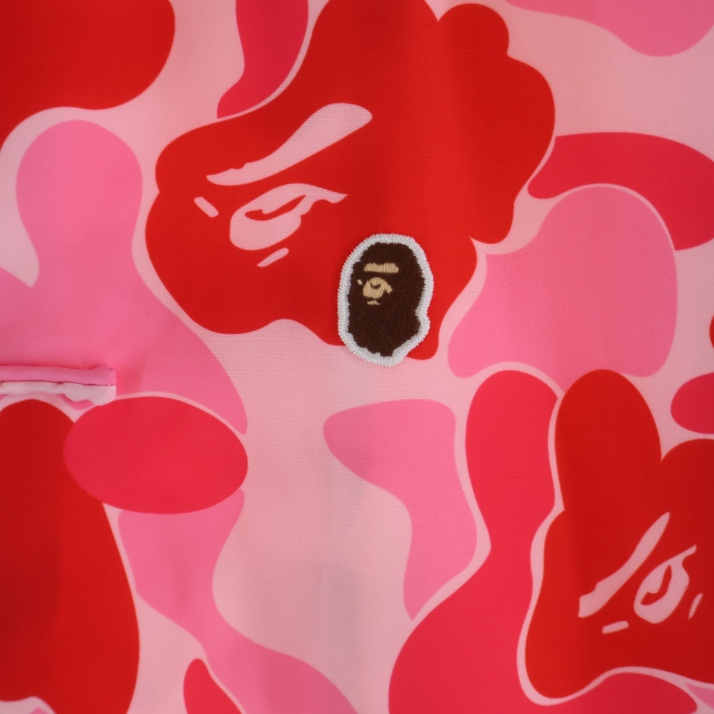 A BATHING APE(アベイシングエイプ) ABC CAMO CHINA JACKET 総柄 カモフラージュ フロントロゴ チャイナジャケット ピンク 001LJM201311M