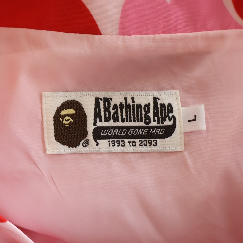 A BATHING APE(アベイシングエイプ) ABC CAMO CHINA JACKET 総柄 カモフラージュ フロントロゴ チャイナジャケット ピンク 001LJM201311M