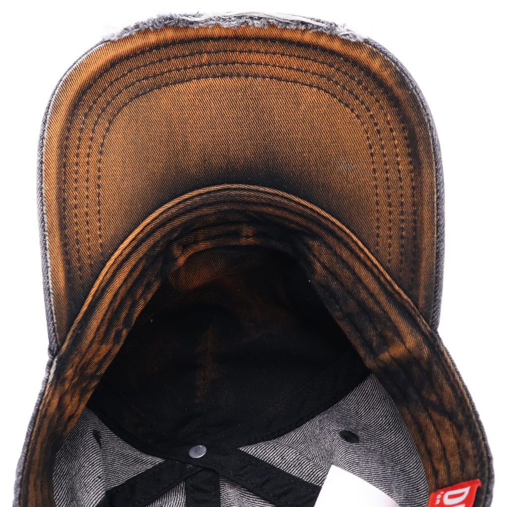 DIESEL(ディーゼル) ダメージ加工 Dロゴ エンボス キャップ 帽子 ブラック A19777