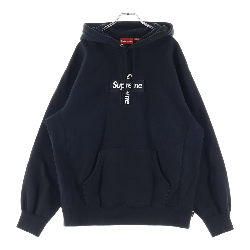 SUPREME(シュプリーム) 20AW Cross box logo Hooded Sweat Shirts クロスボックスロゴ フーデッド シャツ プルオーバーパーカー ブラック