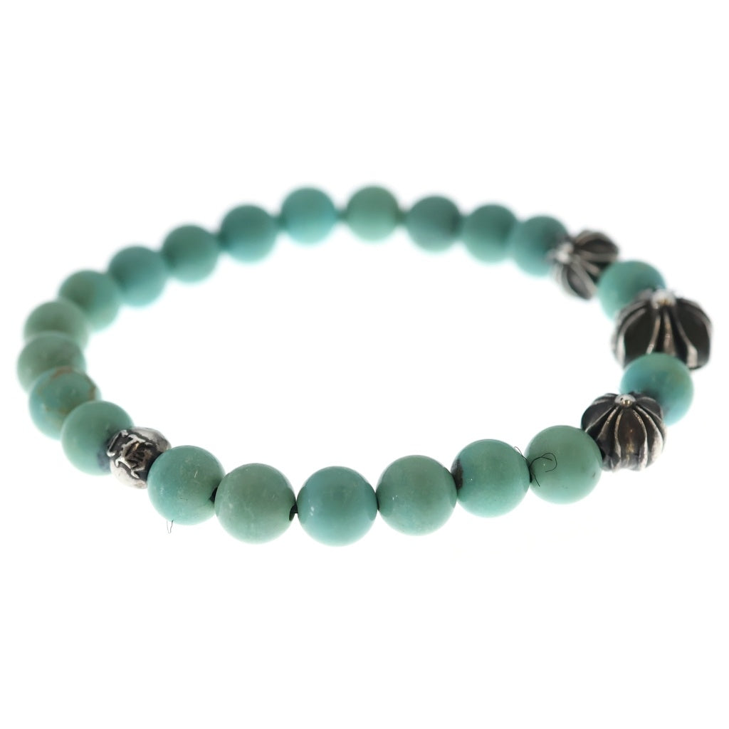 CHROME HEARTS(クロムハーツ) 8mm BEAD 8mmターコイズビーズ ブレスレット ブルー/シルバー