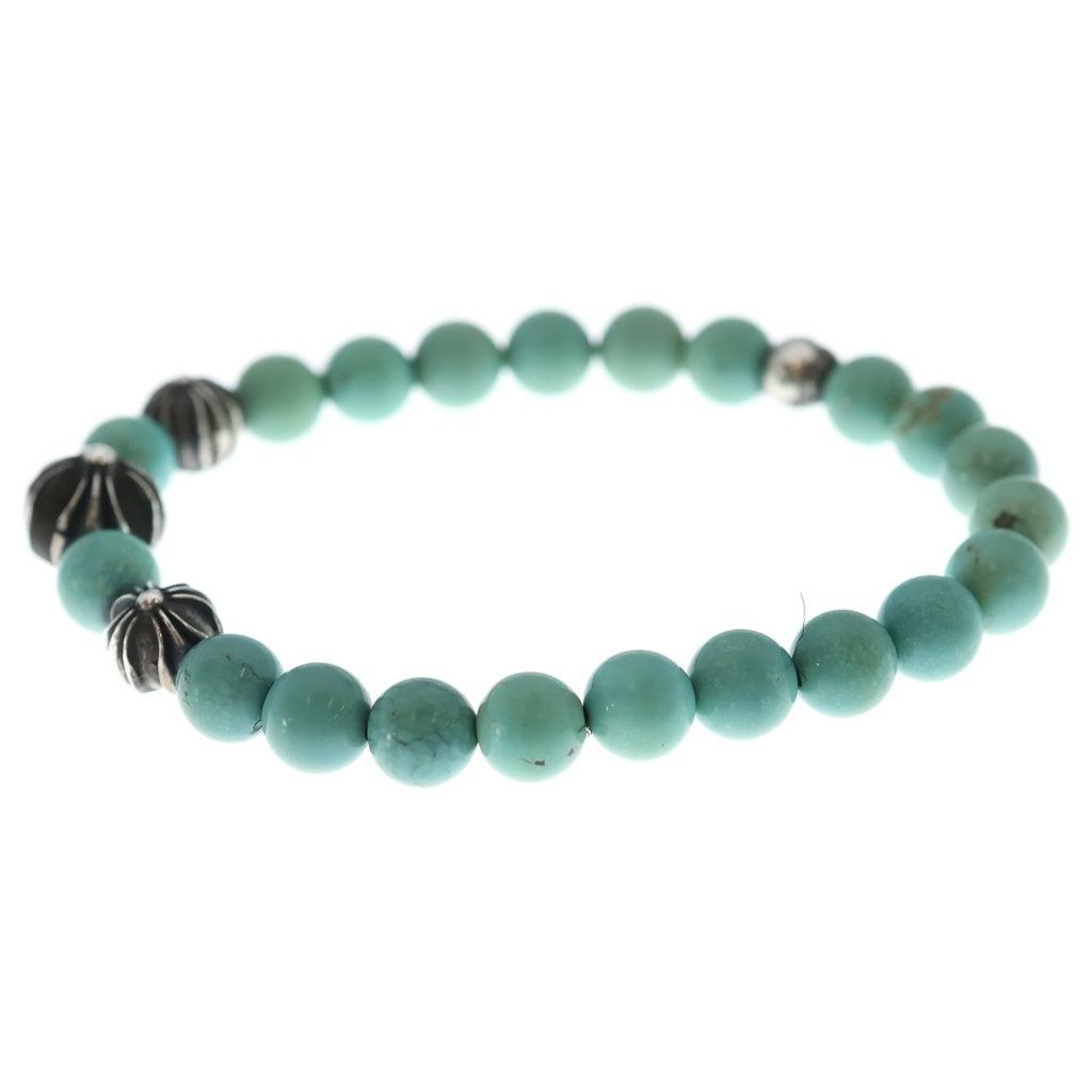 CHROME HEARTS(クロムハーツ) 8mm BEAD 8mmターコイズビーズ ブレスレット ブルー/シルバー