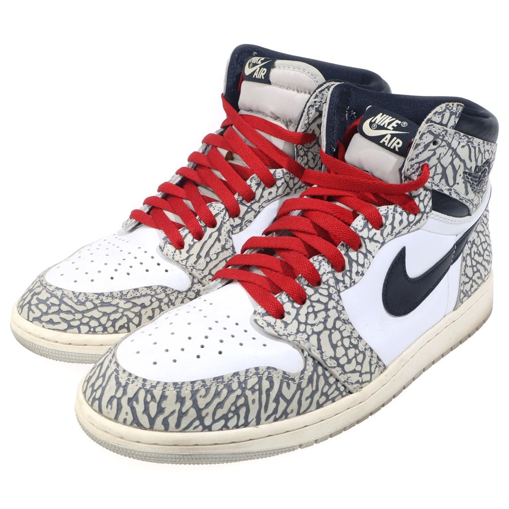 NIKE(ナイキ) AIR JORDAN 1 RETRO HIGH OG WHITE CEMENT ELEPHANT エアジョーダン1 ハイ OG ホワイトセメント サファリ ハイカットスニーカー US11/29cm DZ5485-052