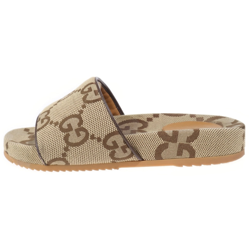 GUCCI(グッチ) GG柄キャンバス スライドサンダルシューズ ブラウン 624695