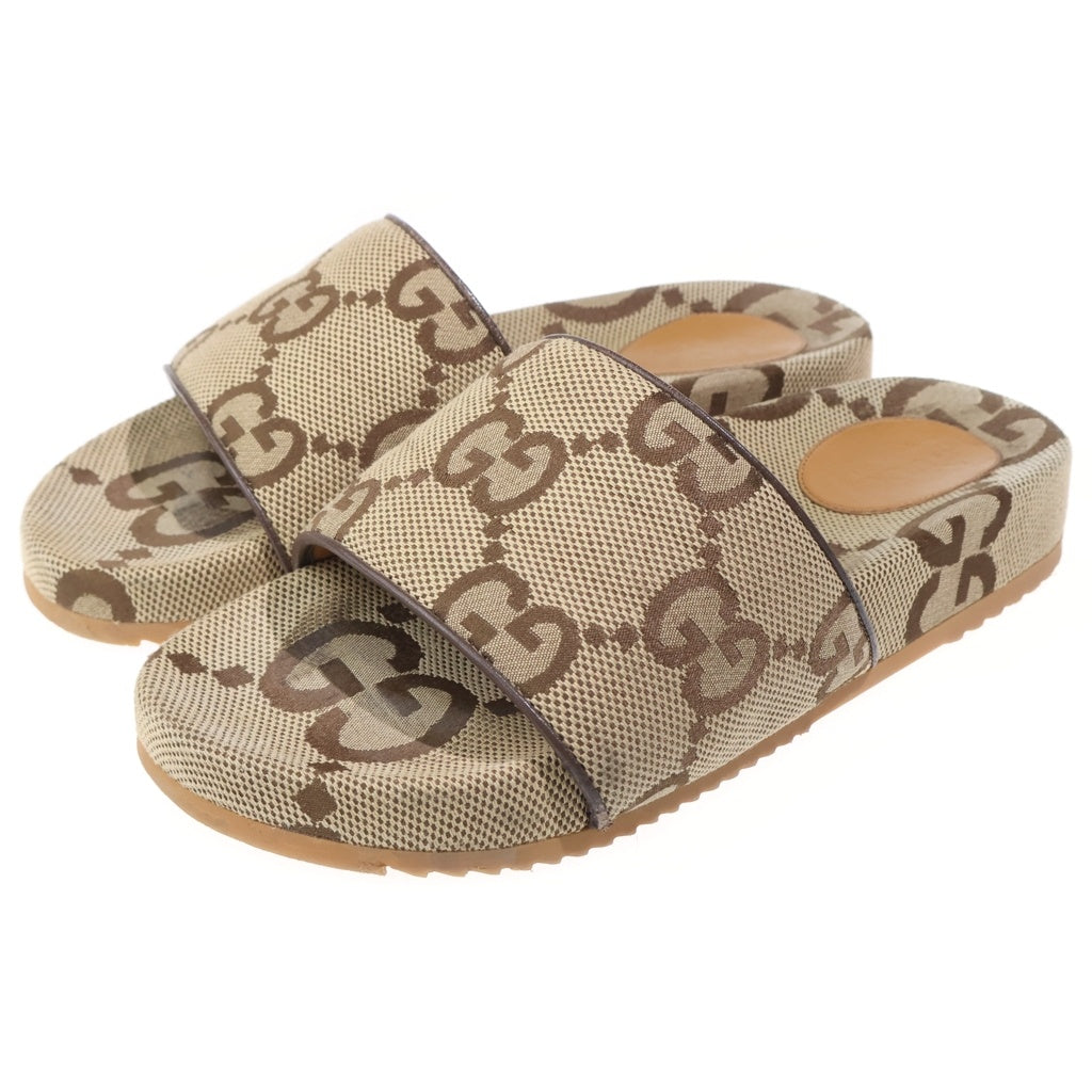 GUCCI(グッチ) GG柄キャンバス スライドサンダルシューズ ブラウン 624695