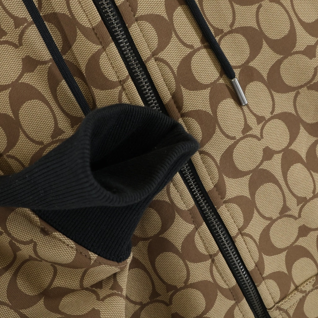COACH(コーチ) シグネチャー フロントロゴエンブロイダリー ジップアップ スウェットパーカー ブラウン 233092