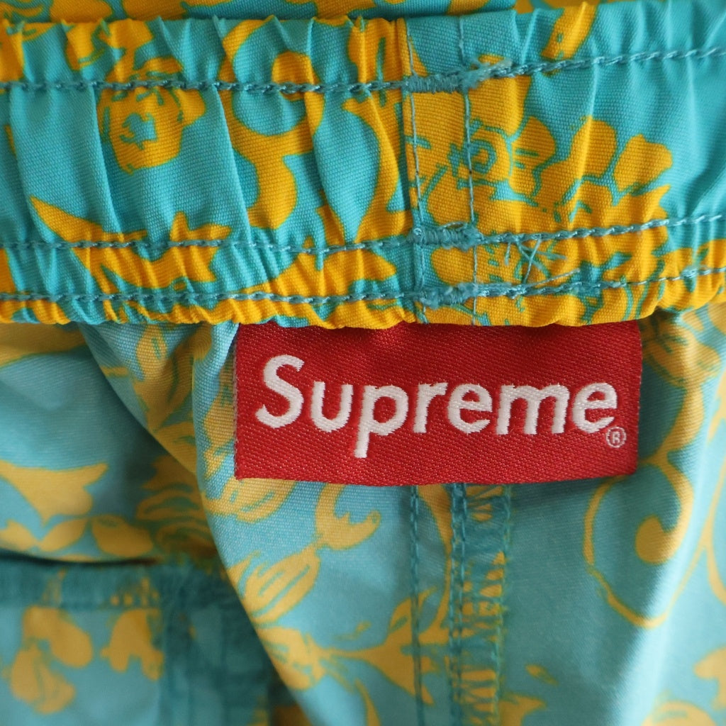 SUPREME(シュプリーム) 20SS Warm Up Pant Teal Floral ウォームアップ フローラル柄 ナイロンパンツ ブルー/イエロー