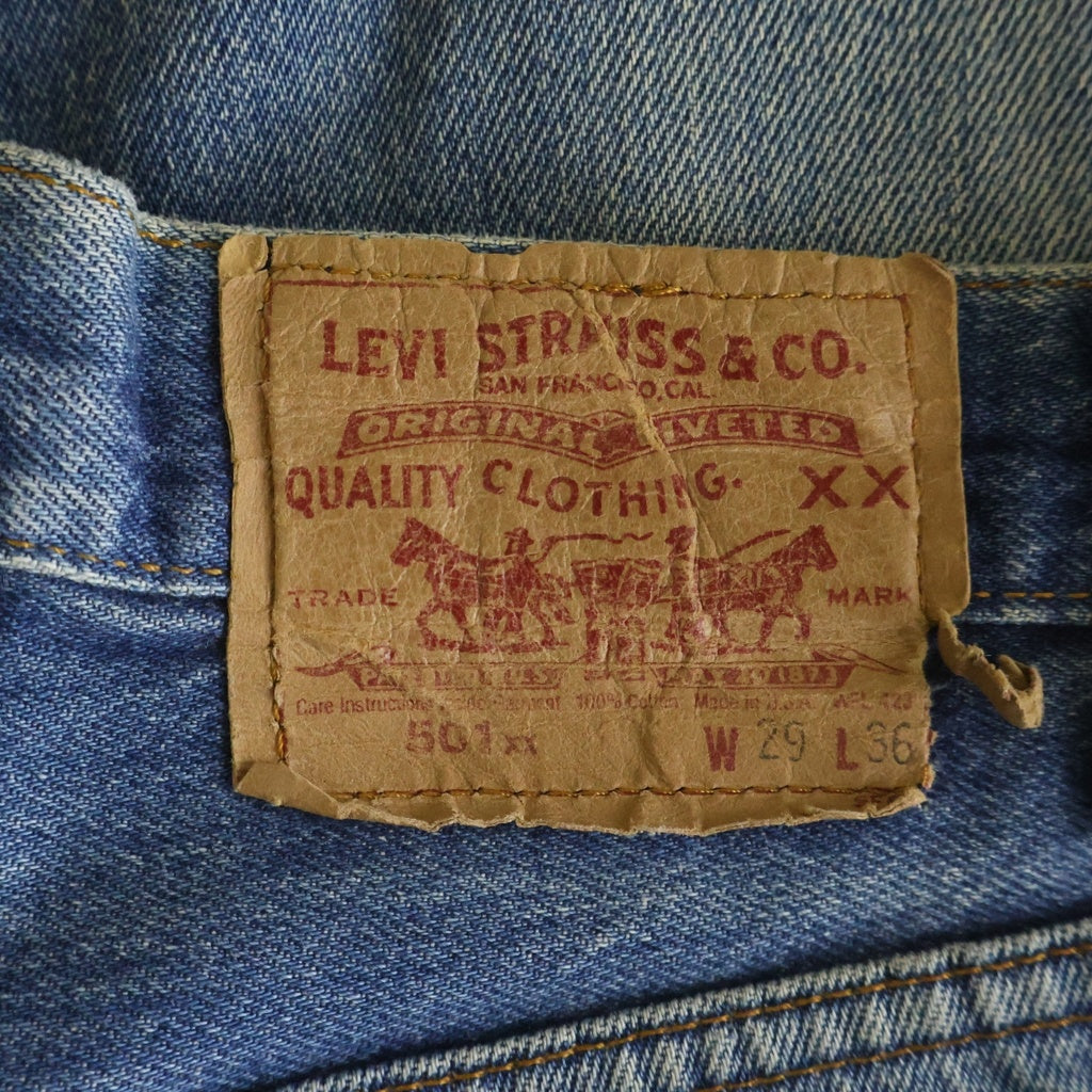 Levi's(リーバイス) 80S VINTAGE 501xx 復刻 赤文字 スモールe ボタン裏522 ヴィンテージ ボタンフライ デニムパンツ インディゴ 522-6-89