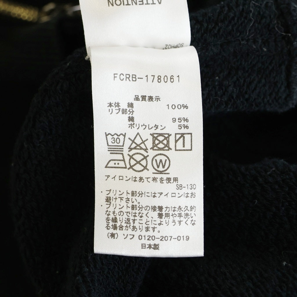 F.C.R.B./F.C.Real Bristol/FCRB(エフシーアールビー/エフシーレアルブリストル) 17AW BIG LOGO ZIP UP HOODY ビックロゴ フーディー ジップアップパーカー ブラック FCRB-178061