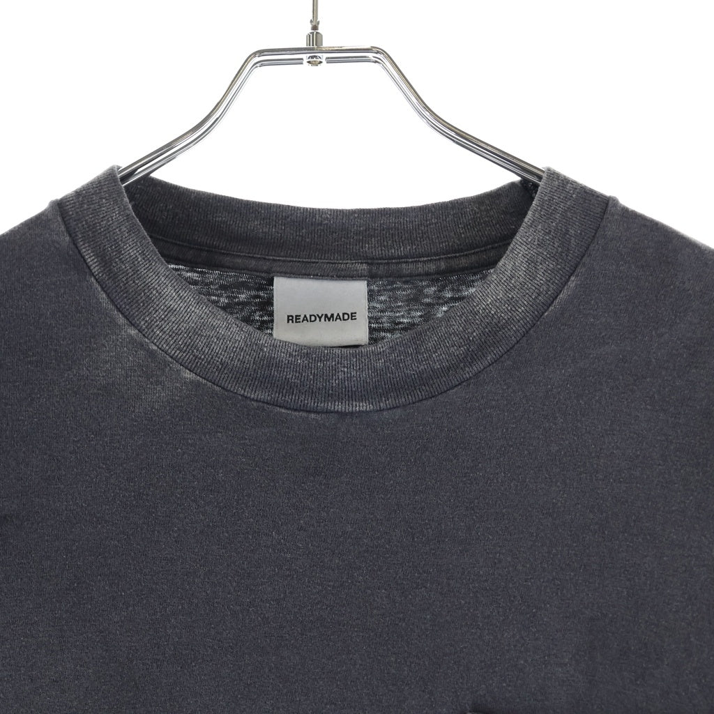 READY MADE(レディメイド) 24SS POCKET T-SHIRT フロントプリント ポケット半袖Tシャツ カットソー ブラック RE-CO-BK-00-00-278