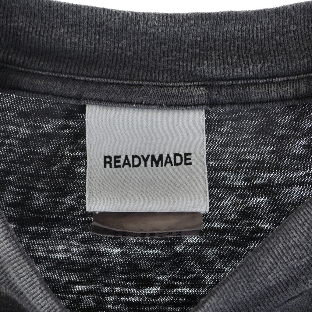 READY MADE(レディメイド) 24SS POCKET T-SHIRT フロントプリント ポケット半袖Tシャツ カットソー ブラック RE-CO-BK-00-00-278