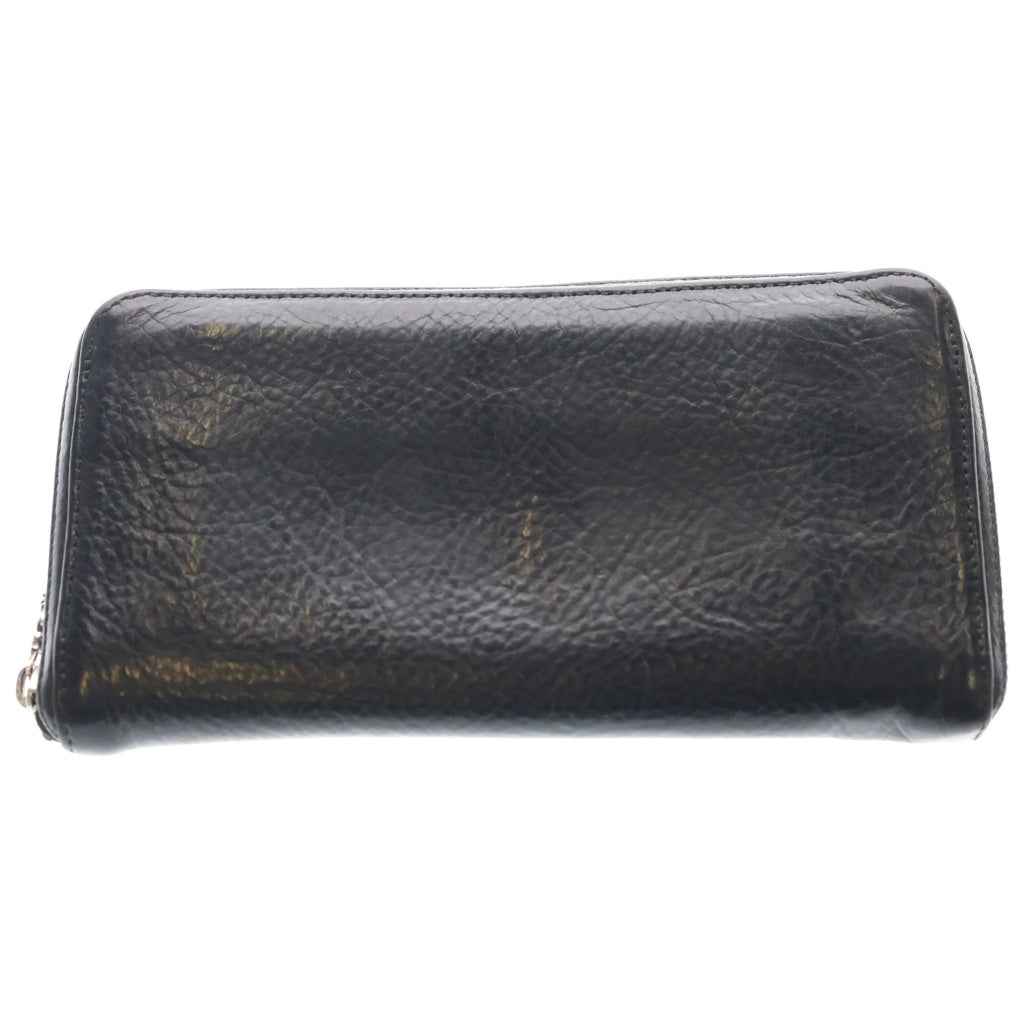 CHROME HEARTS(クロムハーツ) REC F ZIP PLANE プレーン ラウンドジップレザーウォレット 財布 ブラック