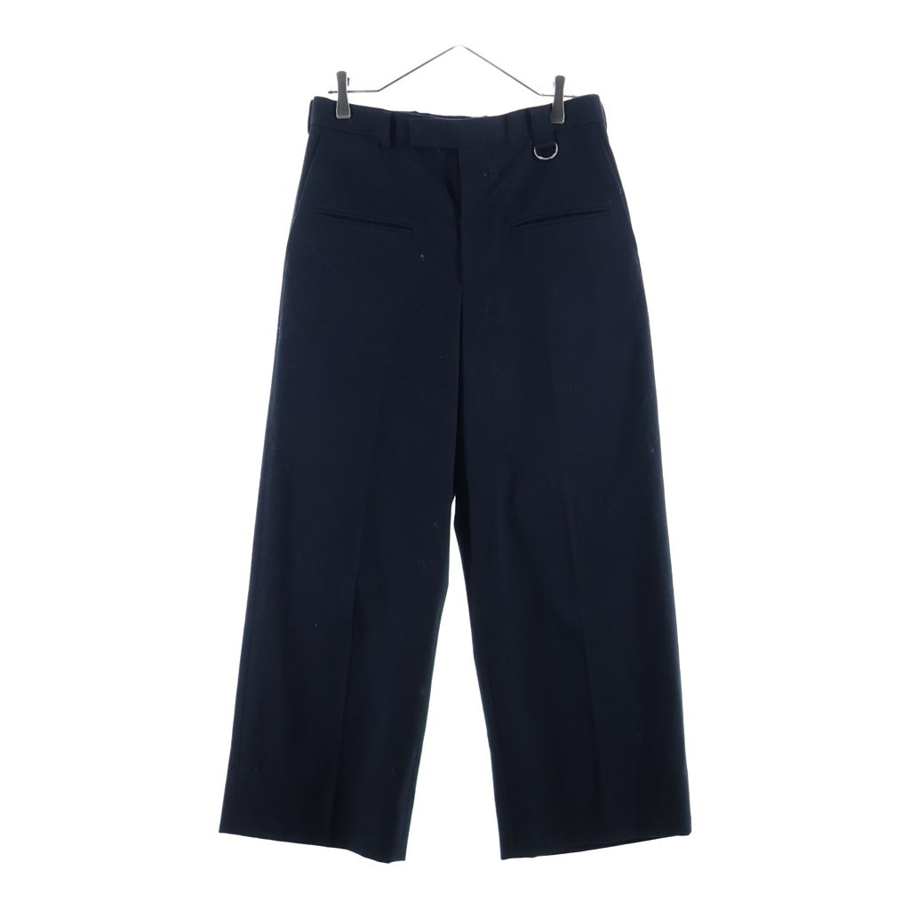 JOHN LAWRENCE SULLIVAN(ジョンローレンスサリバン) WOOL BARATHEA FRONT POCKET WIDE TROUSERS ウールバラシャ フロントポケット ワイドトラウザーズパンツ スラックス ブラック 2B001-0225-07