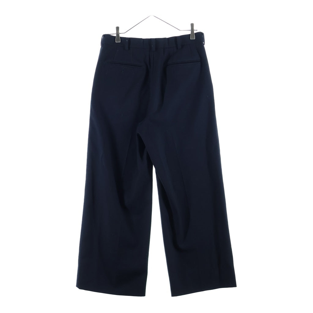 JOHN LAWRENCE SULLIVAN(ジョンローレンスサリバン) WOOL BARATHEA FRONT POCKET WIDE TROUSERS ウールバラシャ フロントポケット ワイドトラウザーズパンツ スラックス ブラック 2B001-0225-07