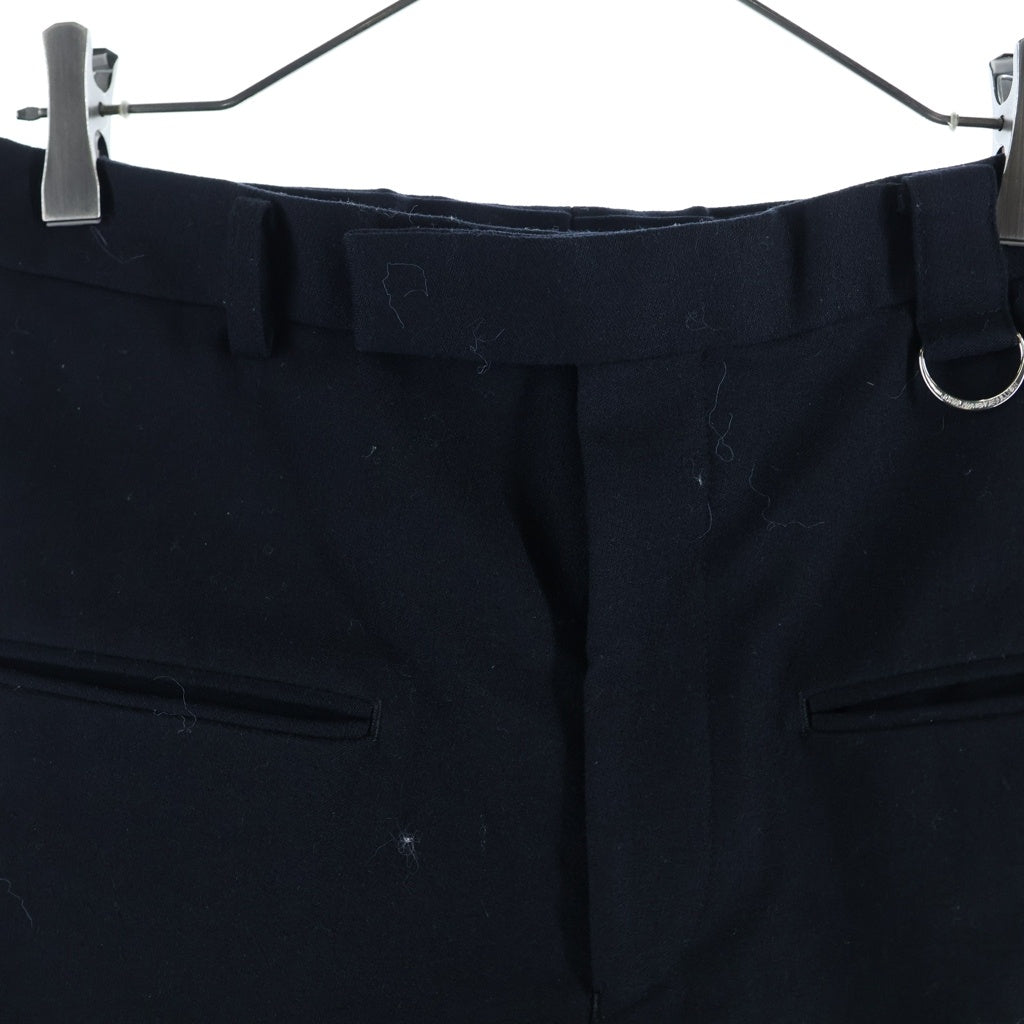 JOHN LAWRENCE SULLIVAN(ジョンローレンスサリバン) WOOL BARATHEA FRONT POCKET WIDE TROUSERS ウールバラシャ フロントポケット ワイドトラウザーズパンツ スラックス ブラック 2B001-0225-07