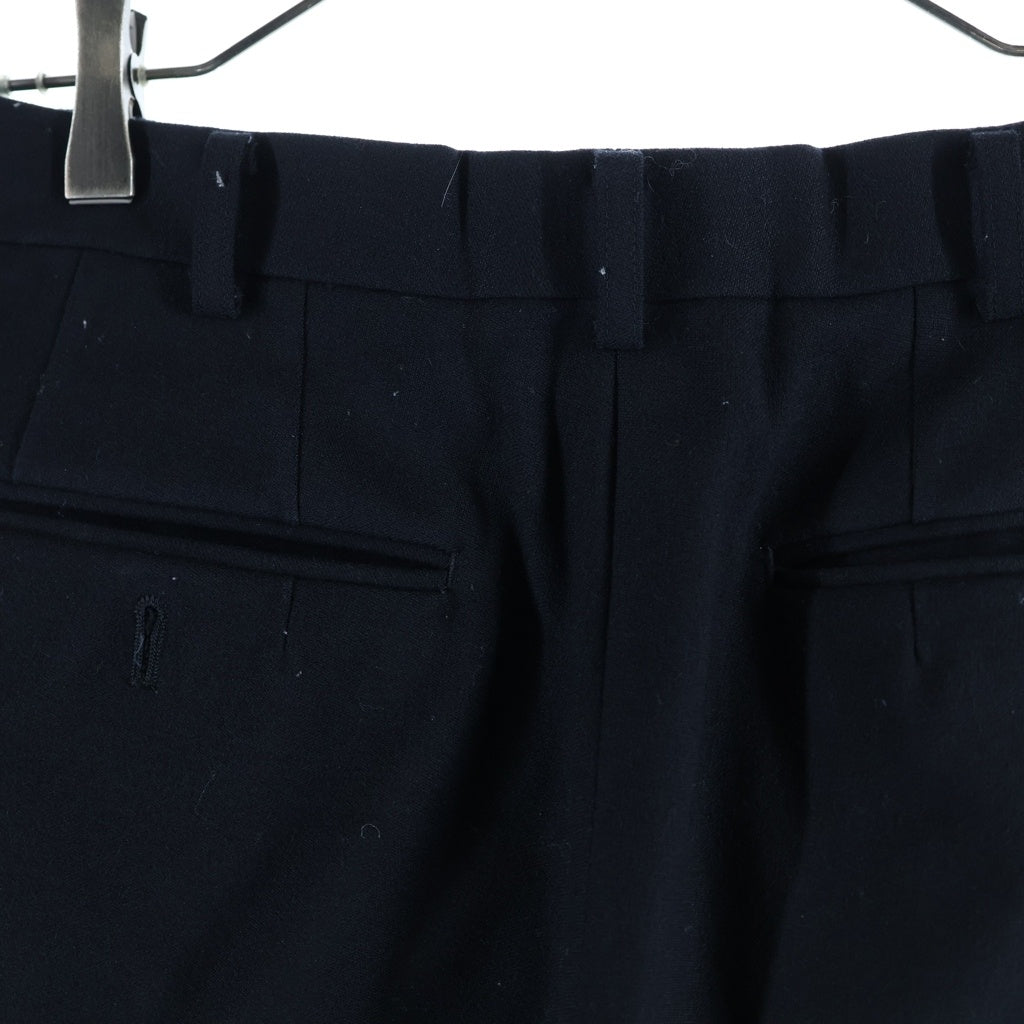 JOHN LAWRENCE SULLIVAN(ジョンローレンスサリバン) WOOL BARATHEA FRONT POCKET WIDE TROUSERS ウールバラシャ フロントポケット ワイドトラウザーズパンツ スラックス ブラック 2B001-0225-07