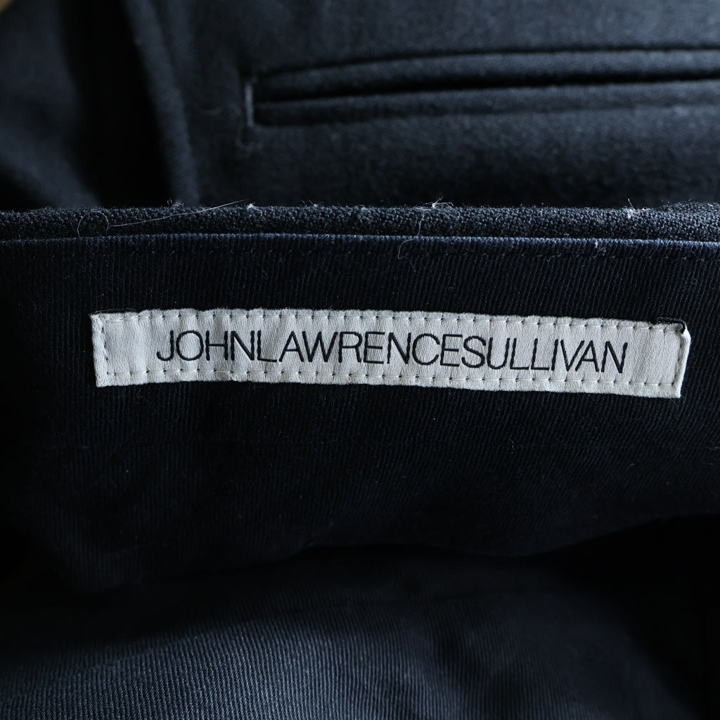 JOHN LAWRENCE SULLIVAN(ジョンローレンスサリバン) WOOL BARATHEA FRONT POCKET WIDE TROUSERS ウールバラシャ フロントポケット ワイドトラウザーズパンツ スラックス ブラック 2B001-0225-07