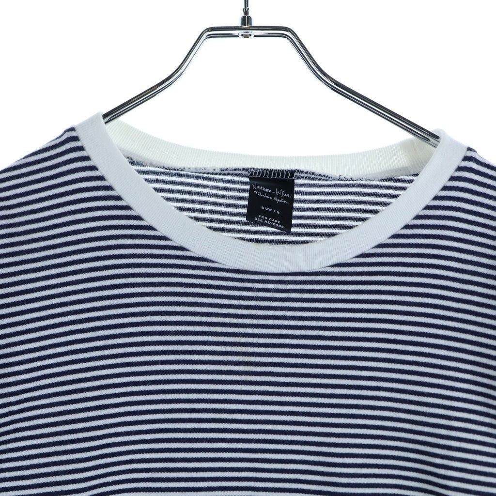 NUMBER (N)INE(ナンバーナイン) 宮下期 ボーダー ロングスリーブ クルーネック 長袖Tシャツ カットソー ブラック/ホワイト