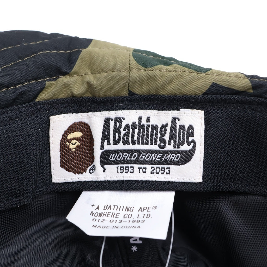 A BATHING APE(アベイシングエイプ) 1ST CAMO QUILTED HAT カモフラ柄 キルティングハット 帽子 カーキ 001HTK801004M