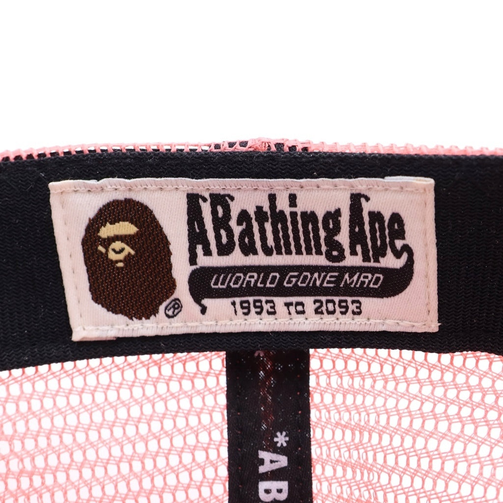 A BATHING APE(アベイシングエイプ) BAPE STA MESH CAP ベイプスター フロントロゴ 6パネル メッシュキャップ 帽子 レッド 001CPL301006M レディース