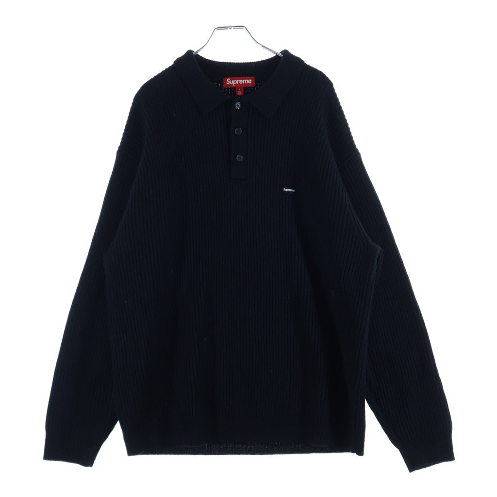 SUPREME(シュプリーム) 25AW Small Box Logo Polo Sweater スモールボックスロゴ ポロニット セーター ブラック