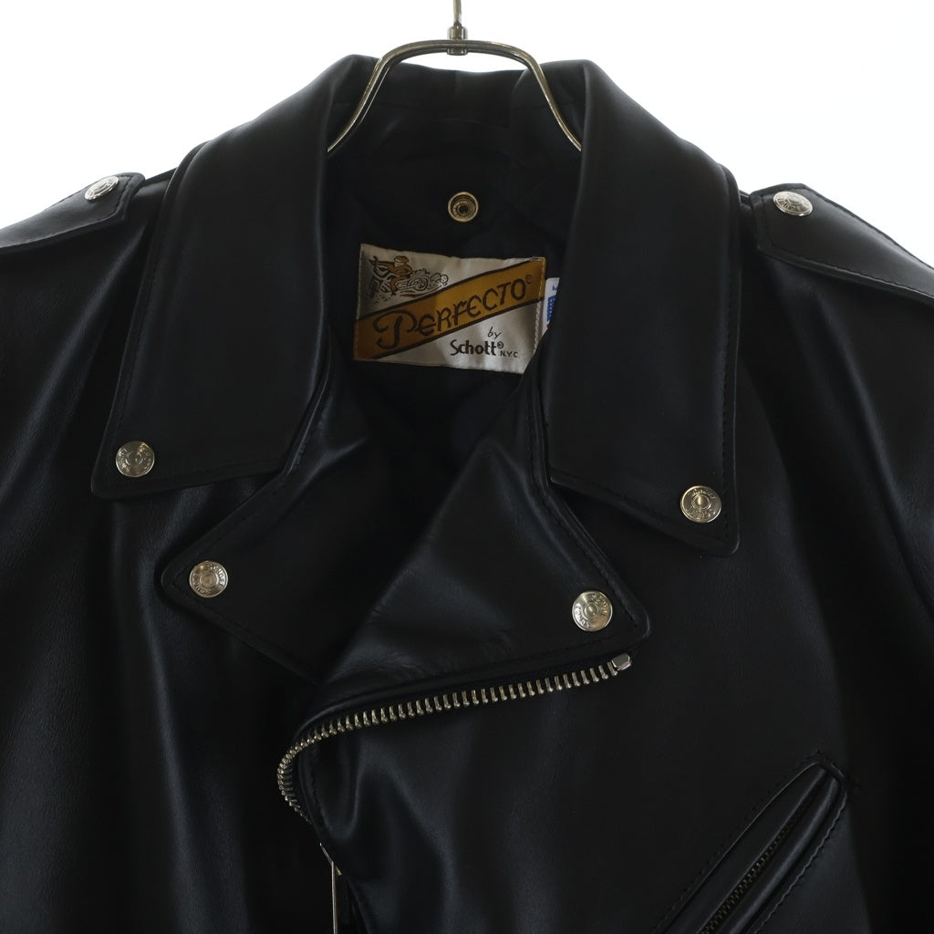 SCHOTT(ショット) 618 RIDERS カウレザー ジップアップ ダブルレザージャケット ブラック 7823950097