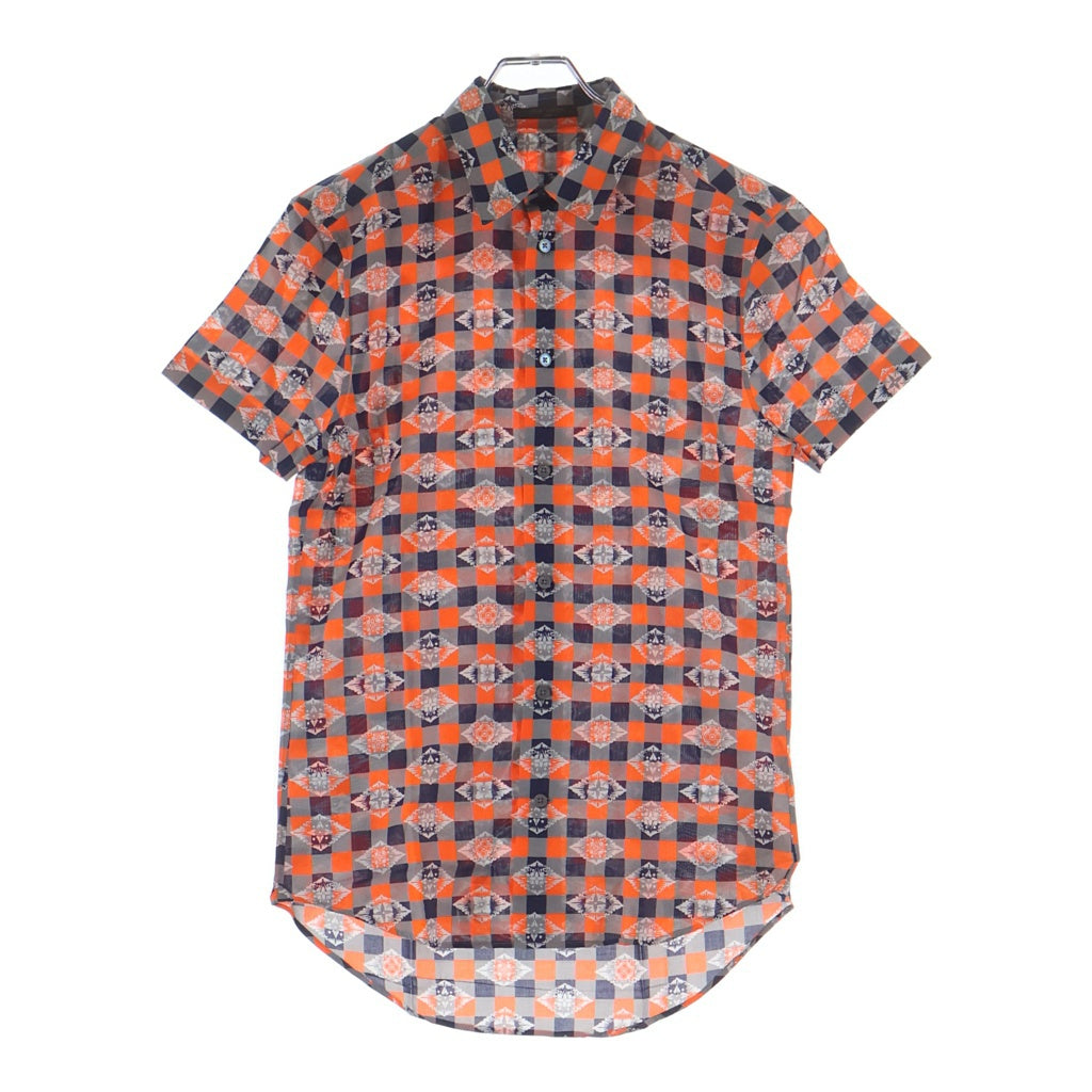 LOUIS VUITTON ルイヴィトン 総柄 コットン 半袖シャツ オレンジ/グレー RM131 H3SH84BUP LOUIS VUITTON(ルイヴィトン) 総柄 コットン 半袖シャツ オレンジ