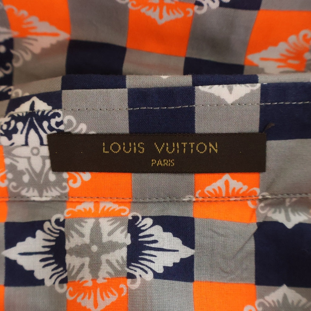 LOUIS VUITTON(ルイヴィトン) 総柄 コットン 半袖シャツ オレンジ/グレー RM131 H3SH84BUP