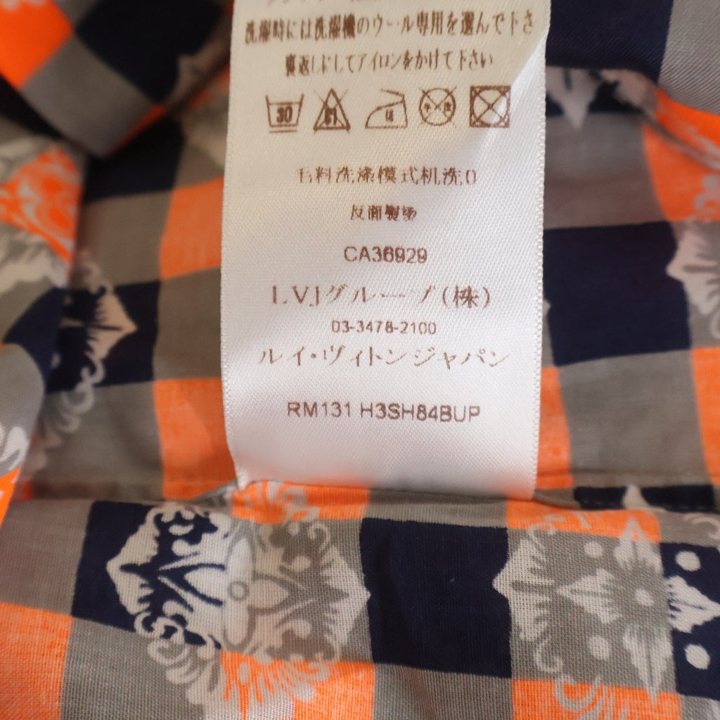 LOUIS VUITTON(ルイヴィトン) 総柄 コットン 半袖シャツ オレンジ/グレー RM131 H3SH84BUP