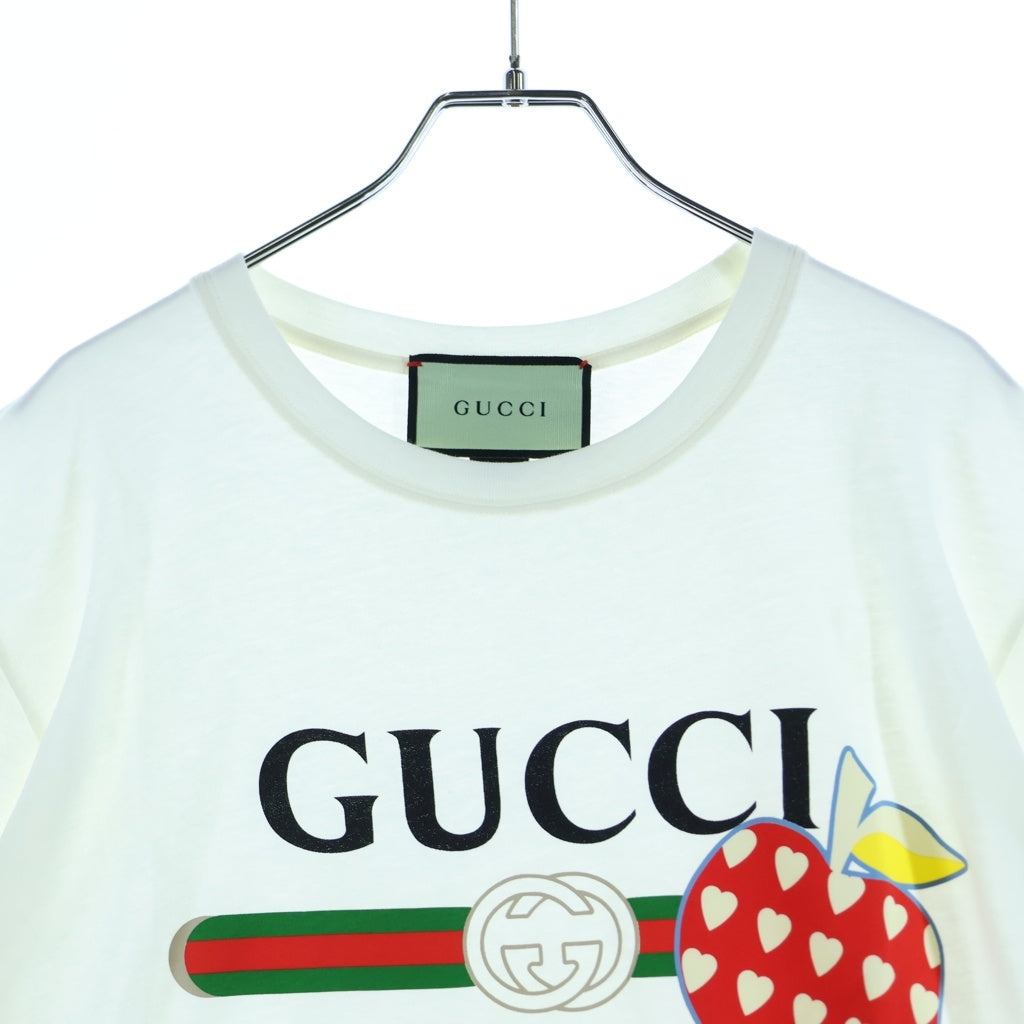 GUCCI(グッチ) フロントロゴプリント 半袖Tシャツ カットソー ホワイト 548334 XJDNC