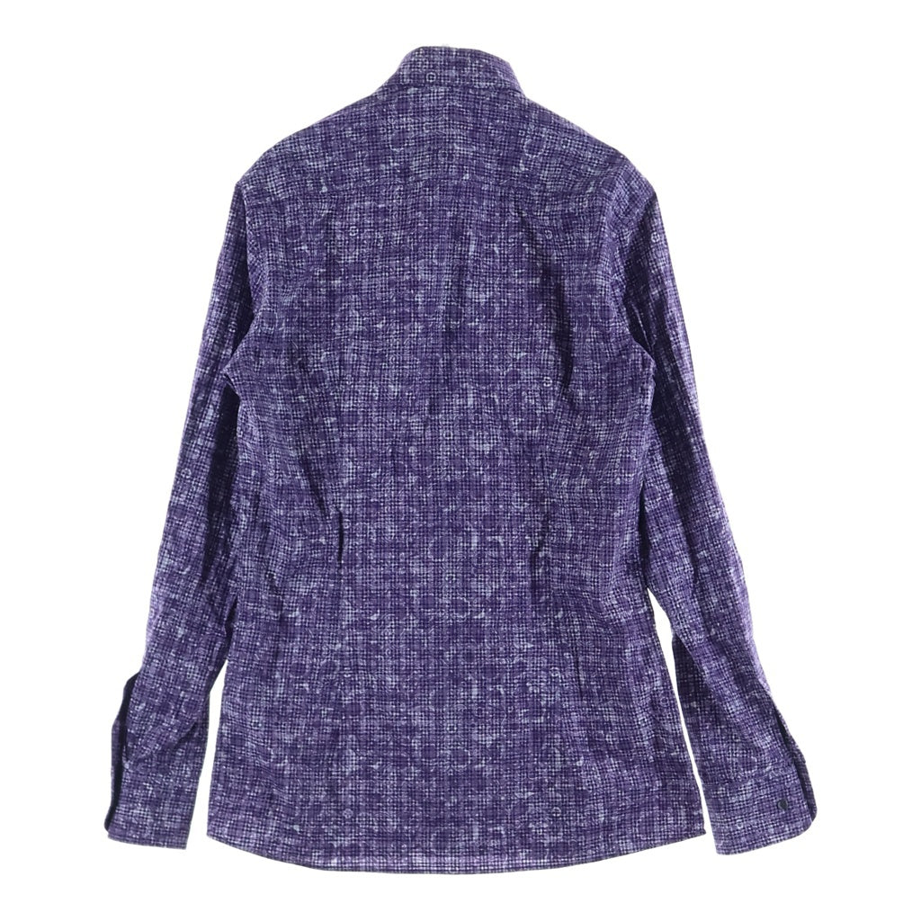 BOTTEGA VENETA(ボッテガヴェネタ) フロントボタン 総柄 長袖コットン シャツ パープル 297857 VAA91