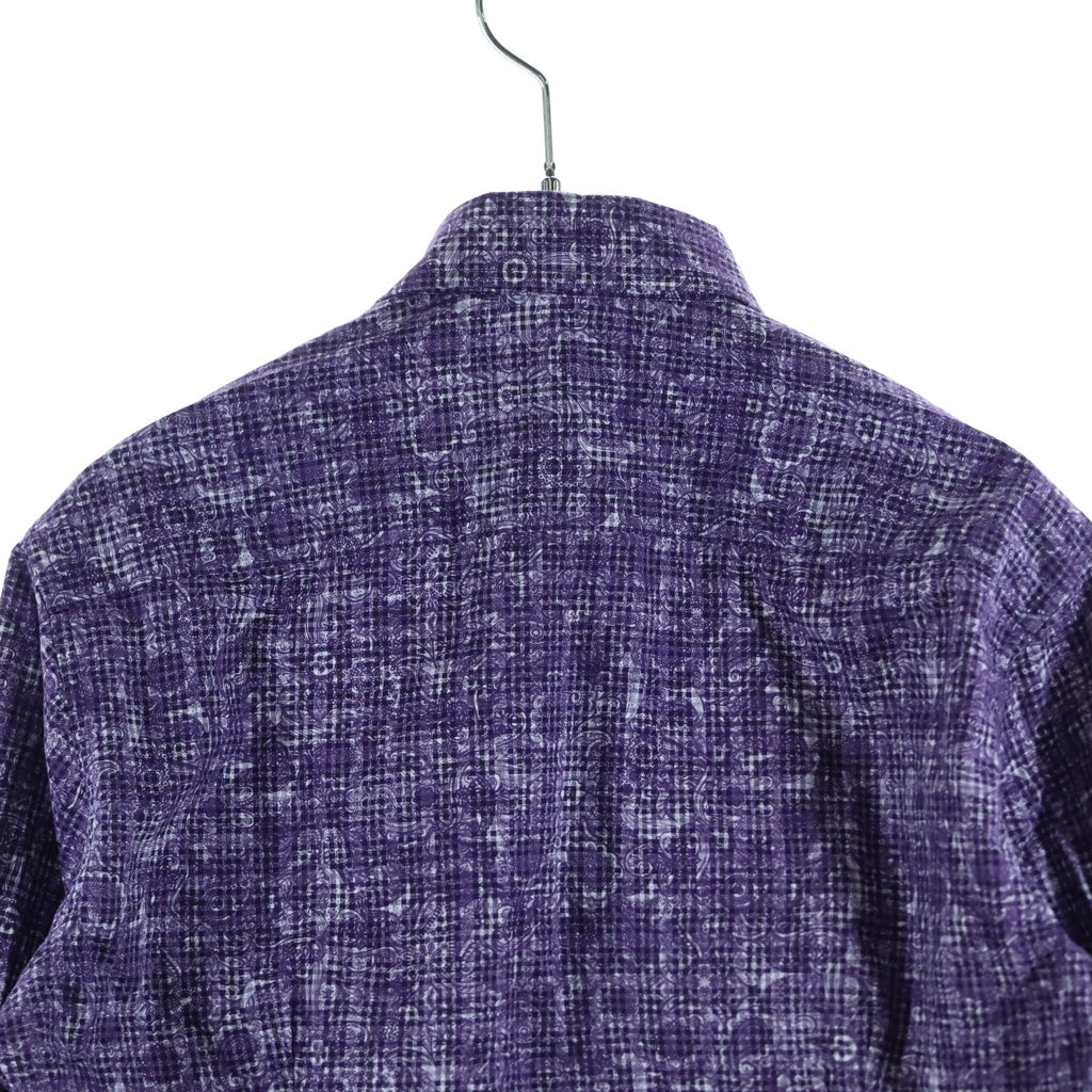 BOTTEGA VENETA(ボッテガヴェネタ) フロントボタン 総柄 長袖コットン シャツ パープル 297857 VAA91