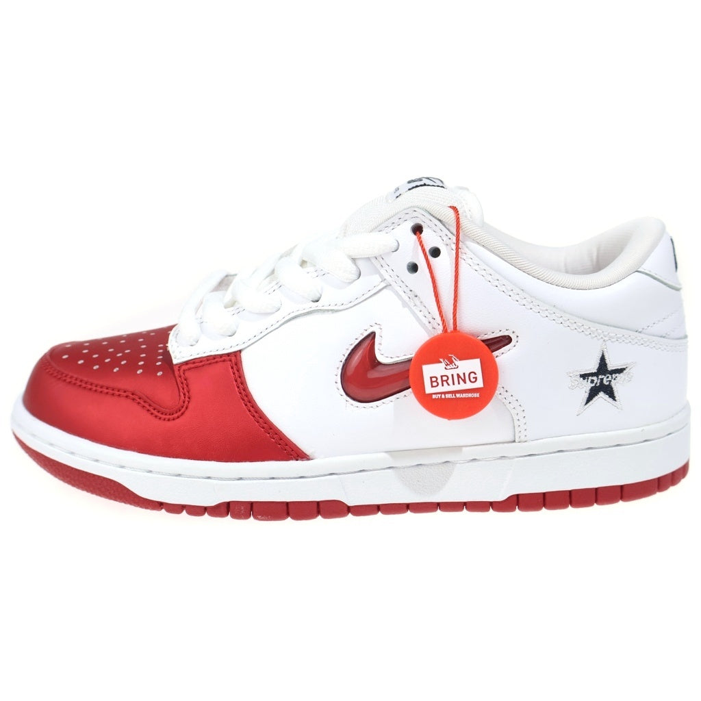 NIKE(ナイキ) 19AW ×SUPREME DUNK LOW Varsity Red White CK3480-600 シュプリーム ダンク バーシティレッド ローカットスニーカー シューズ ホワイト/レッド US7/25.0cm