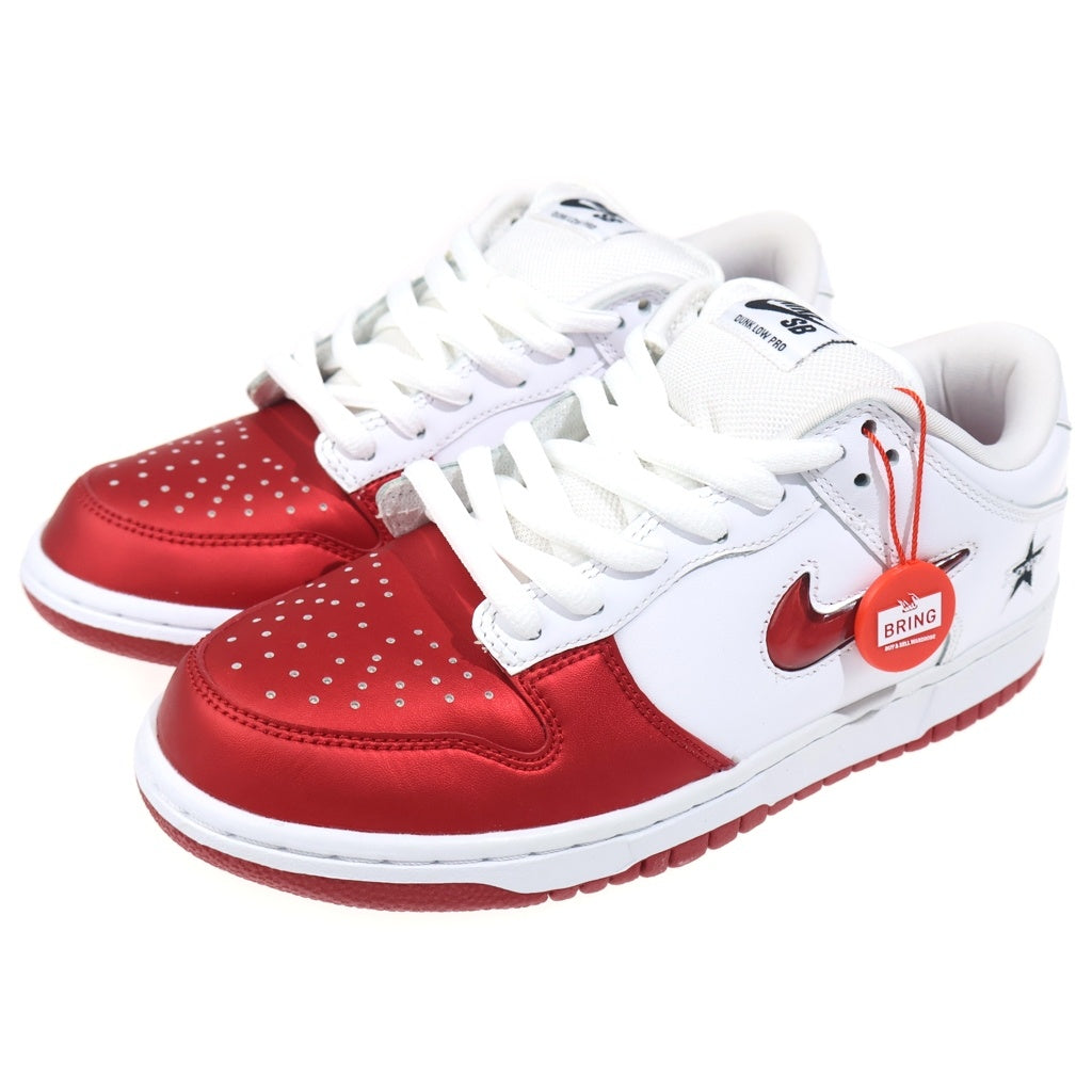 NIKE(ナイキ) 19AW ×SUPREME DUNK LOW Varsity Red White CK3480-600 シュプリーム ダンク バーシティレッド ローカットスニーカー シューズ ホワイト/レッド US7/25.0cm
