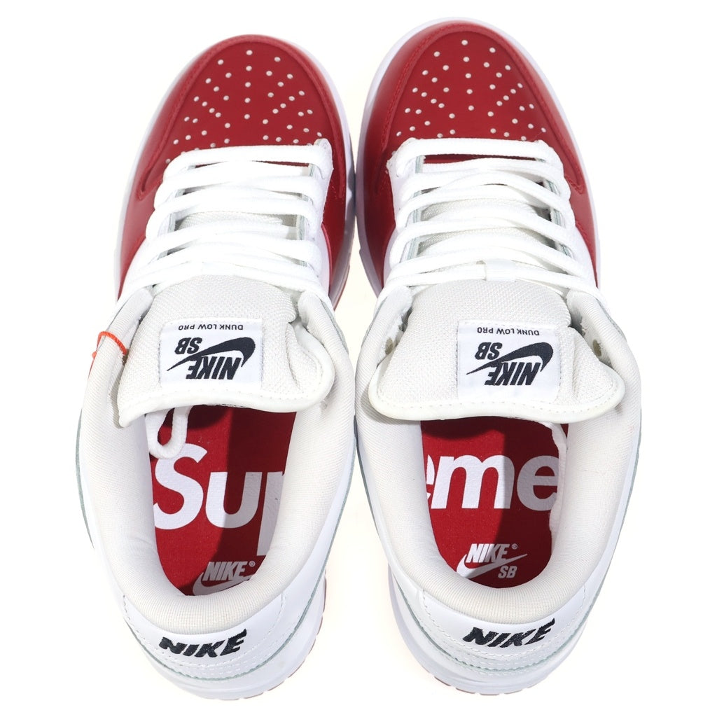 NIKE(ナイキ) 19AW ×SUPREME DUNK LOW Varsity Red White CK3480-600 シュプリーム ダンク バーシティレッド ローカットスニーカー シューズ ホワイト/レッド US7/25.0cm